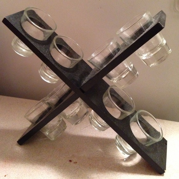 shot glasses & holder