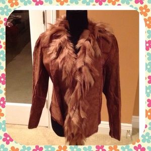 Leather/Suede Jacket  Cognac XS