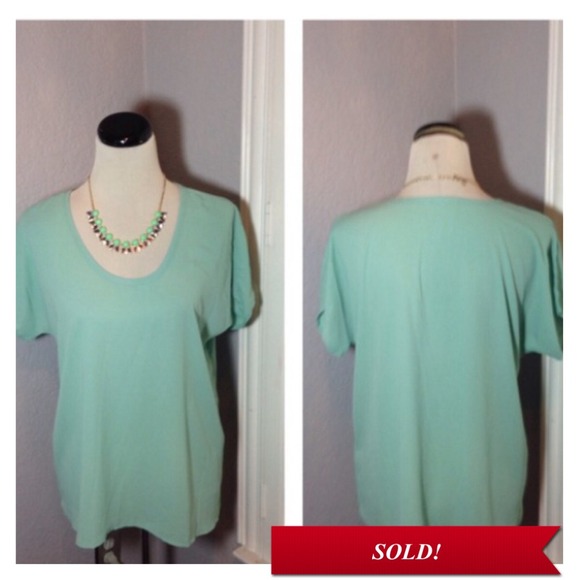 Soprano Tops - ❌SOLD❌Seafoam Short Sleeve Blouse