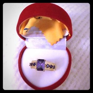 Sterling silver  ring with purple stone