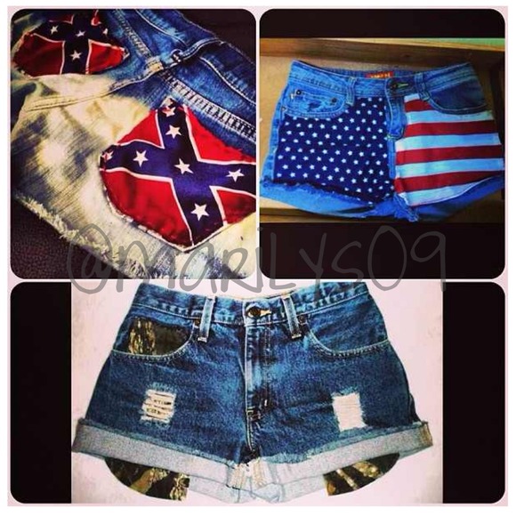 Rebel flag/American flag/camo shorts!
