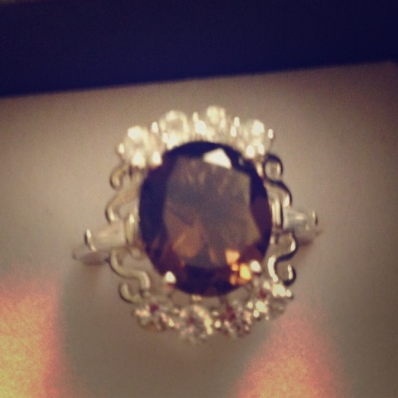 ❌SOLD ❌Genuine Topaz & Zirconia 925 SS Ring💎