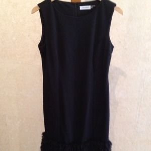 Calvin Klein Little Black Dress  - Faux Shearling