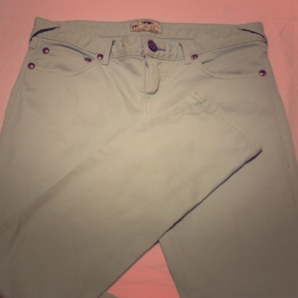 Mint Free People cropped jeans
