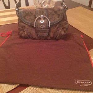 Small brown coach handbag