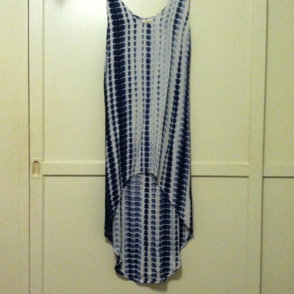 Blue Tie Dye High Low Dress