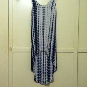 Blue Tie Dye High Low Dress