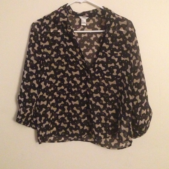 Black and cream blouse