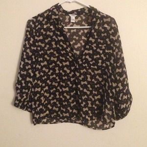 Black and cream blouse