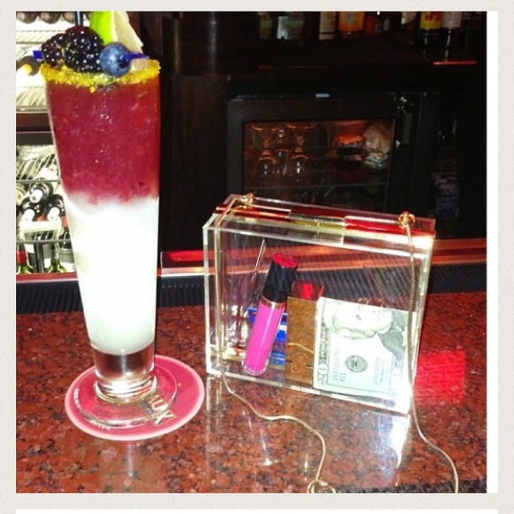 Clear Clutch with leatherette pouch and strap