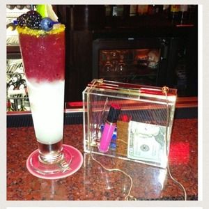 Clear Clutch with leatherette pouch and strap