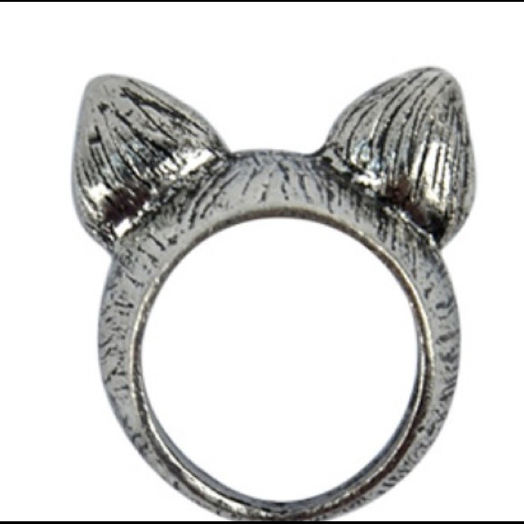 Silver Kitty Cat Ears Ring - Picture 2 of 3