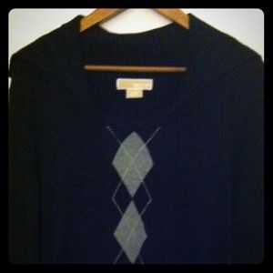 Michael kors black argyle sweater