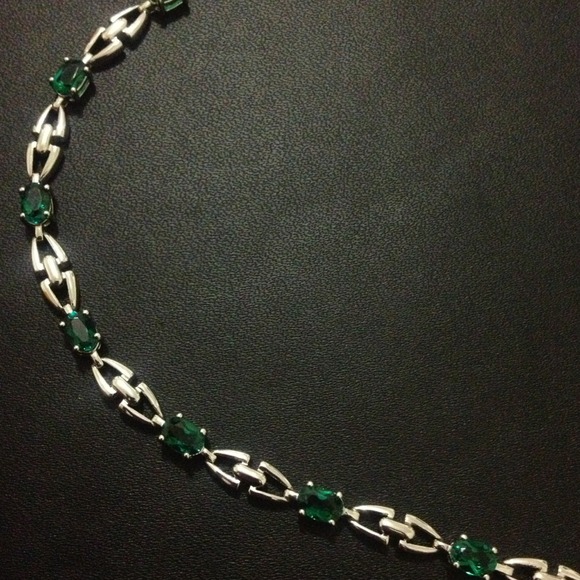 Silver 🚫⛔❌SOLD!  Rhodium with created Emerald