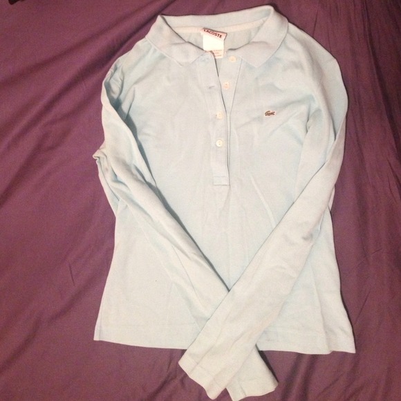 Lacoste Aqua Blue Long Sleeved Polo Shirt