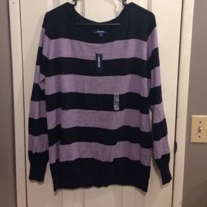 Lavender & Dark Blue Striped Sweater