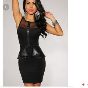 Black peplum dress