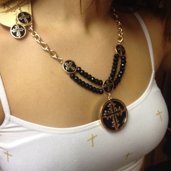 Cross necklace / earrings set