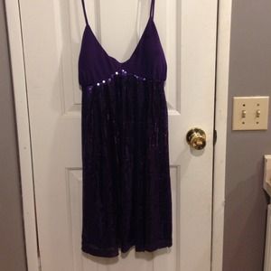 Fun Purple Sequin Cocktail Dress