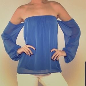 Navy off the shoulder top!