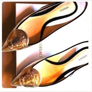 Silver Versace flat purchased from POSH