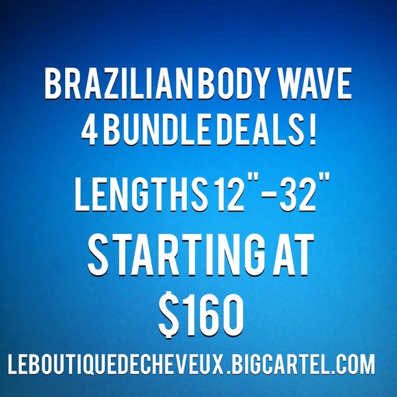 Virgin Unprocessed Brazilian Body Wave 4 BUNDLES!