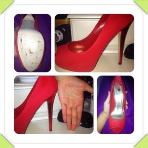 JLO red high heels