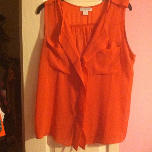 Sheer sleeveless button up shirt!