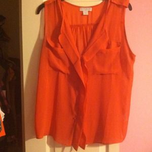 Sheer sleeveless button up shirt!