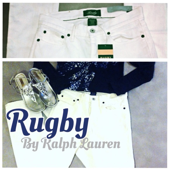 Rugby Ralph Lauren White Denim Bootcut Jeans - Picture 1 of 4