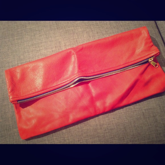**SOLD**American Apparel red soft leather clutch