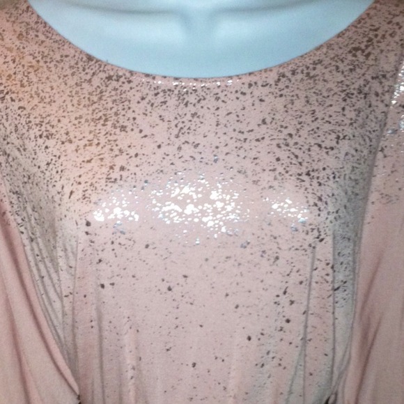 SOLD!!! Pink & Metallic Dolman Oversized Tee - Picture 4 of 4