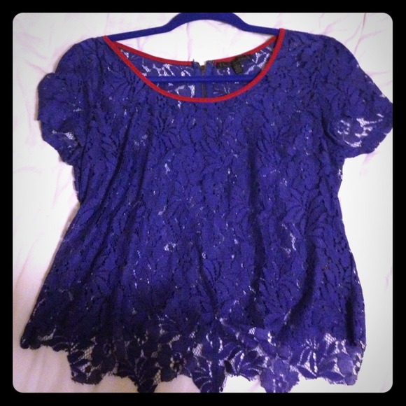 navy lace top