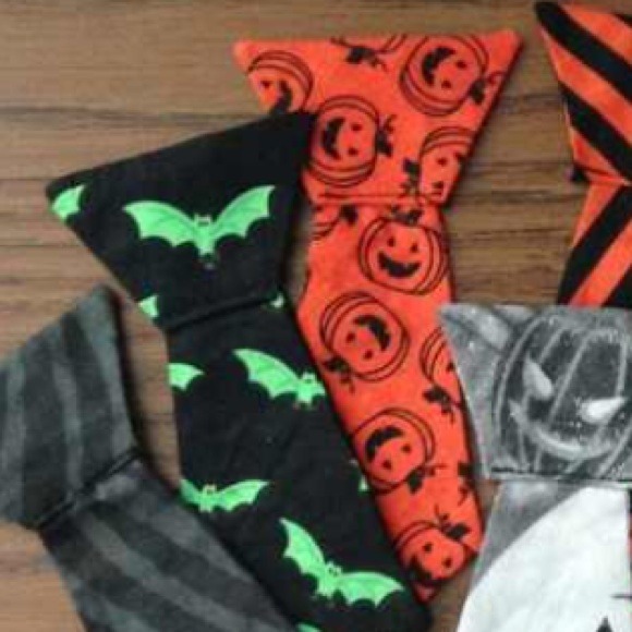 Green Bat & Orange Pumpkin Tie Bundle