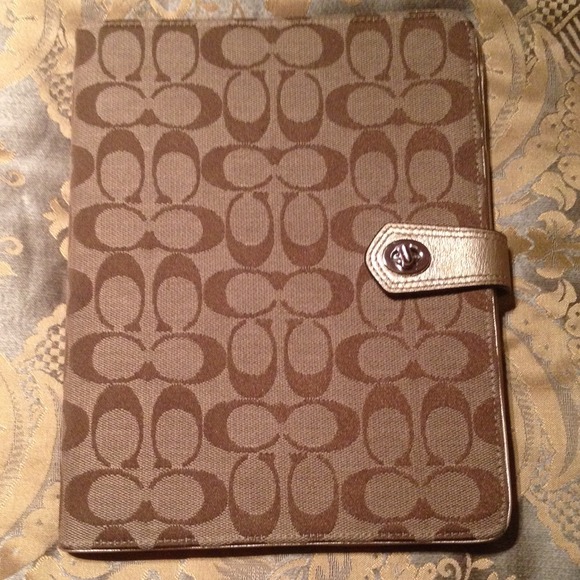 Coach Signature IPad 2 case with gold trimming