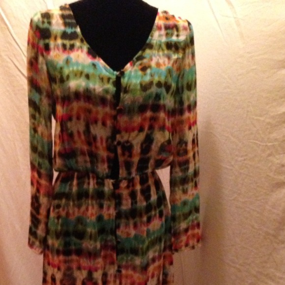 Multi colored sheer dress.