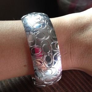 %100 authentic sterling silver coach cuff bracelet