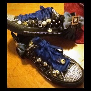 Hand crafted studded low converse sneakers