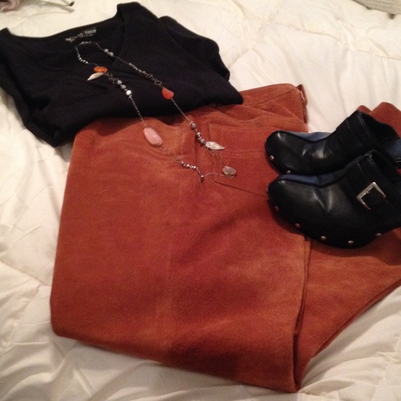 Express suede leather pants