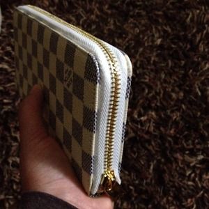 LV Azure Damier Canvas zippy wallet