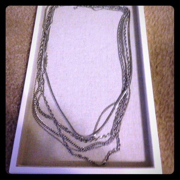Silver layering necklace