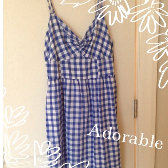 Blue and white Checkered Dress