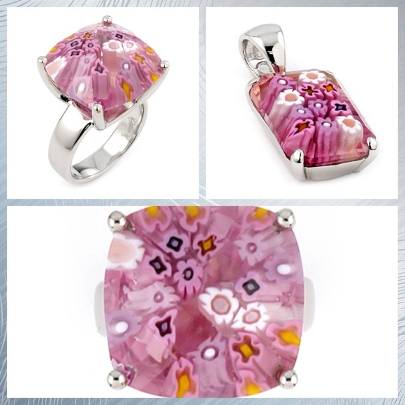 🎉SALE PRICE CUT🎉PINK MURANO PAINTED GLASS SET