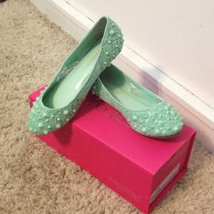 Mint colored flats from shoedazzle