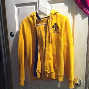 Hoodied sweater with zipper