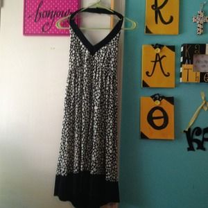 Cute black halter dress with white bubbles!!