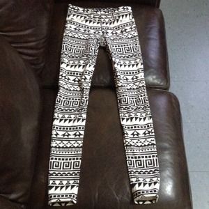 black and white patterned pants