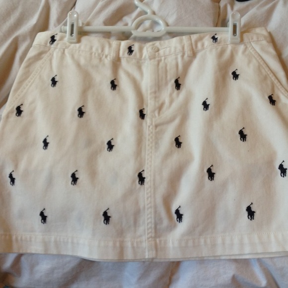 Ralph Lauren Sport white skirt w/ navy blue horses - Picture 1 of 4