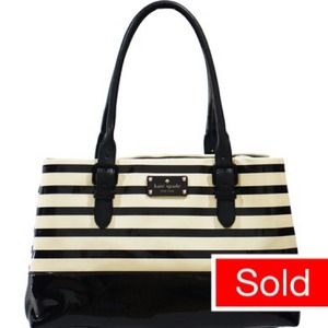 Kate Spade Carlisle Street Elena Bag Black & Beige