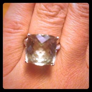 Genuine green amethyst ring